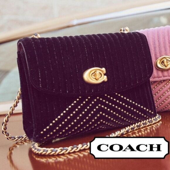 RETAIL COACH Parker Velvet Quilted Bag with Rivets